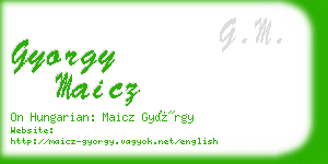 gyorgy maicz business card